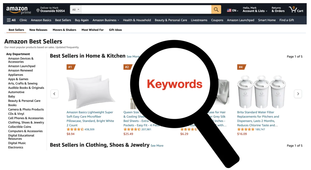 amazon keywords search